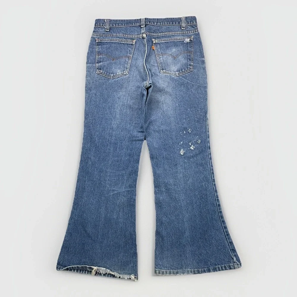 Vintage 80's Levi's 684 Orange Tab Bell Faded Denim‎ Jeans 36x33 (Fits 33x28)